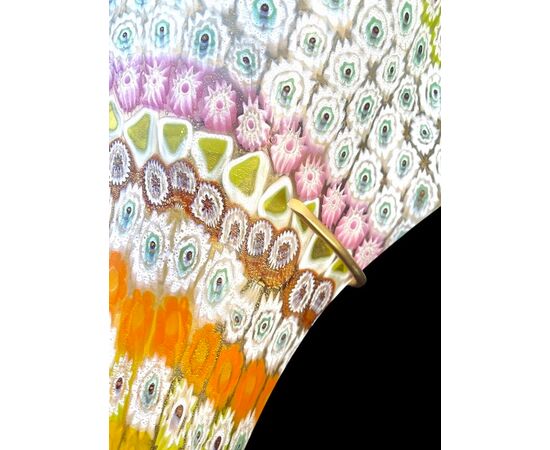 Lampada applique in vetro con decoro a murrine multicolori.La Murrina,Murano.