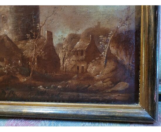 Flemish landscape 19th century - oil on canvas     