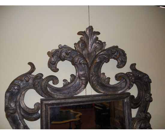 BAROQUE PAPER MIRROR IN CARVED SOLID WOOD AND GOLDEN MERCURY MIRROR