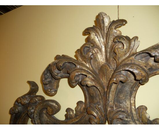 BAROQUE PAPER MIRROR IN CARVED SOLID WOOD AND GOLDEN MERCURY MIRROR