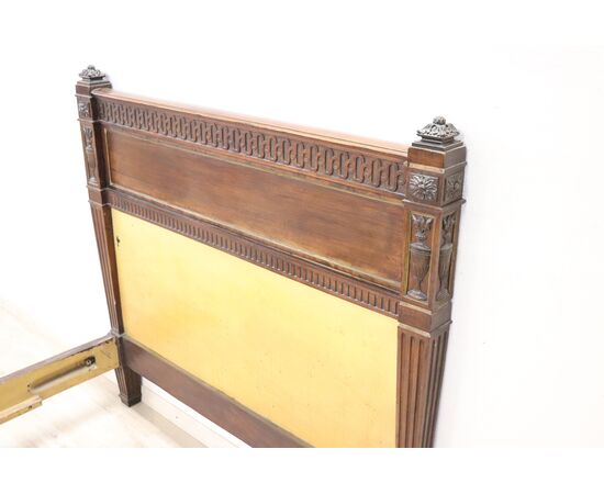 Antique Louis XVI style bed in solid walnut late 19th century NEGOTIABLE PRICE