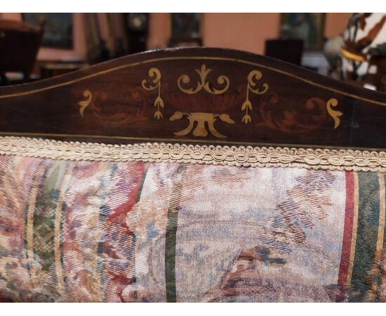 English sofa in mahogany with Edwardian period inlays