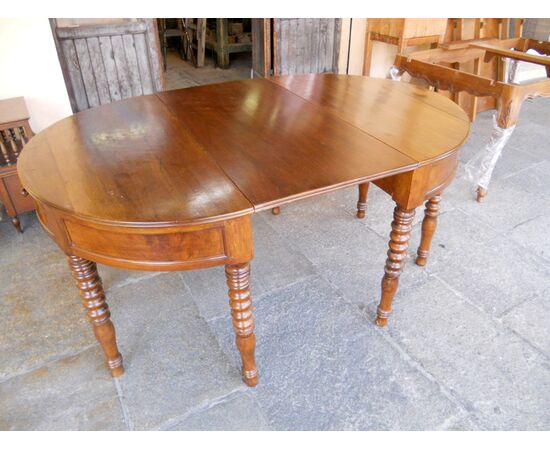 PAIR OF SOLID WALNUT CONSOLLES COMBINABLE FOR TABLE USE, AGE '800