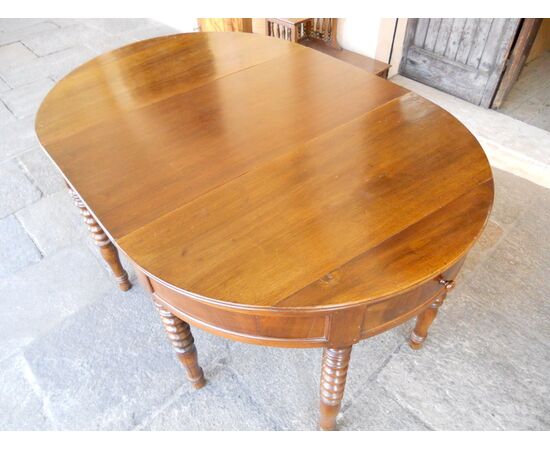 PAIR OF SOLID WALNUT CONSOLLES COMBINABLE FOR TABLE USE, AGE '800