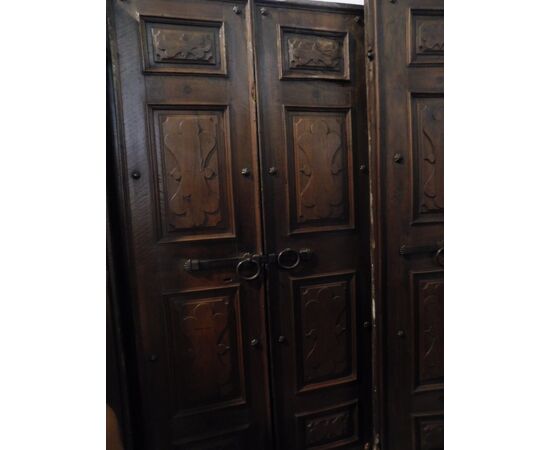 pts678 - n. 3 walnut doors, '700, 3 different sizes