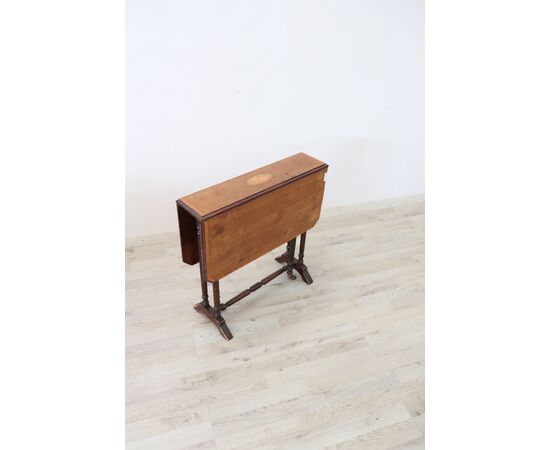 antique coffee table with flaps in walnut inlaid Sec. XIX NEGOTIABLE PRICE