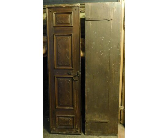 pts678 - n. 3 walnut doors, '700, 3 different sizes