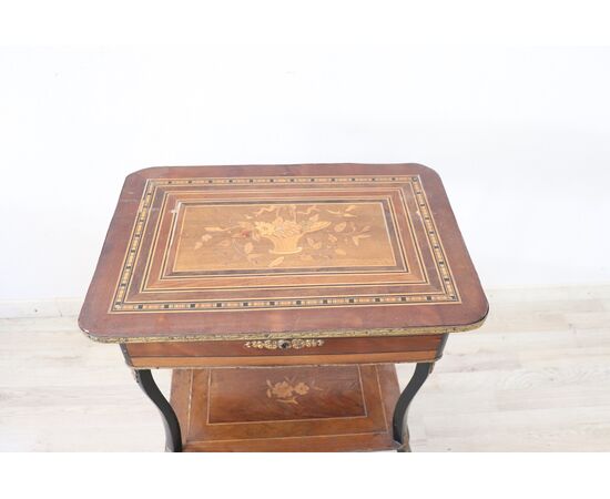 antique Napoleon III coffee table refined inlay and gilded bronzes Sec XIX NEGOTIABLE PRICE