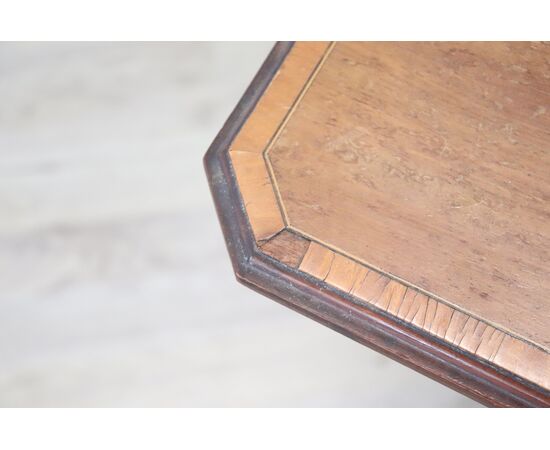 antique coffee table with flaps in walnut inlaid Sec. XIX NEGOTIABLE PRICE
