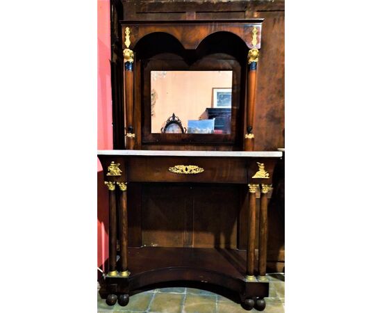 First Empire console in mahogany and gilt bronze applications - 1810 period