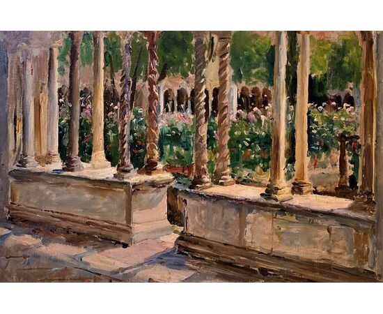 Spanish painter in Italy (1870s) - Cloister of San Paolo fuori le dies