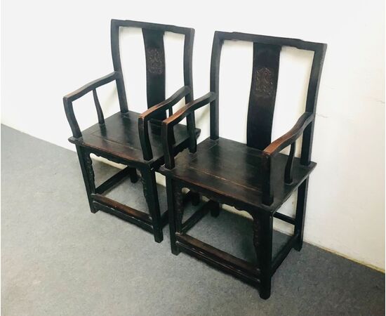 Pair of Qing chairs     