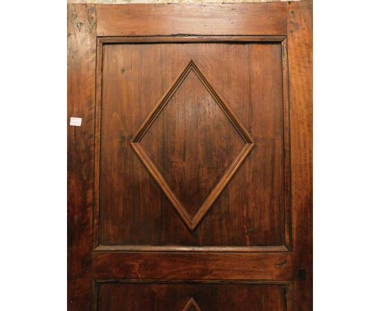  pte104 - porta in pioppo restaurata, epoca '700, misura cm l 87 x h 187 x p. 3  