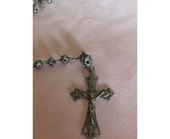 Rosary in silver filigree