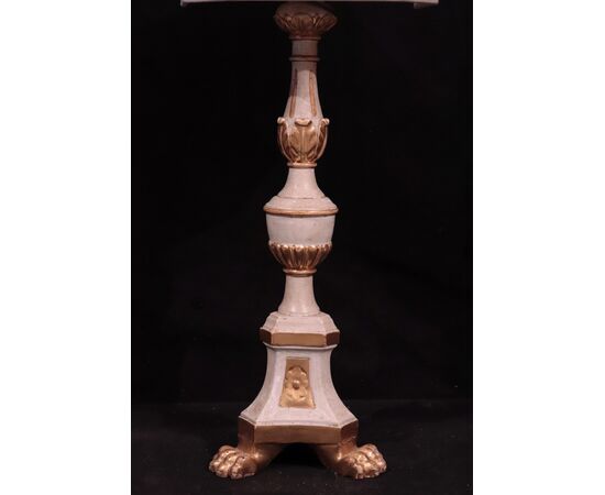White and gold candlestick, Tuscany, 18th century