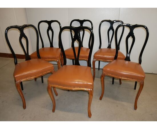 Six Chippendale style 50&#39;s “group” chairs     