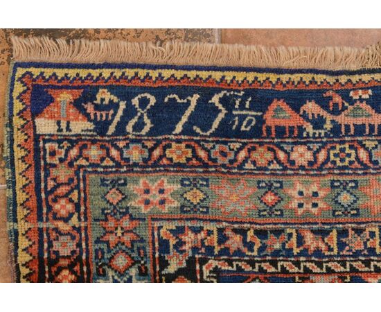 Antico tappeto Caucasico KAREBAGH datato  - n. 386 -