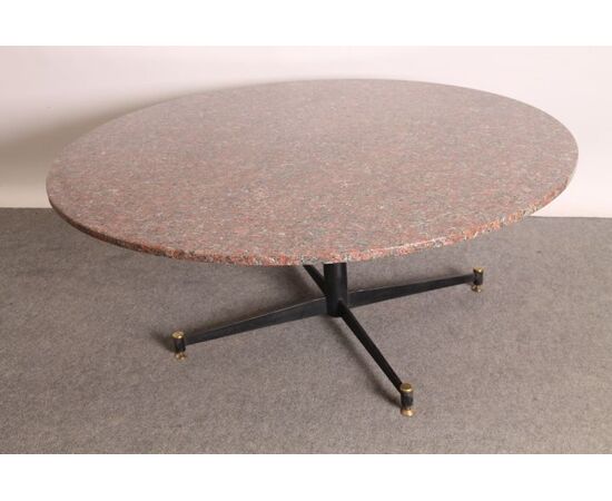 Tavolo da salotto Modernariato anni 50 ottone e Granito rosa! dal design unico mide- century Italia 