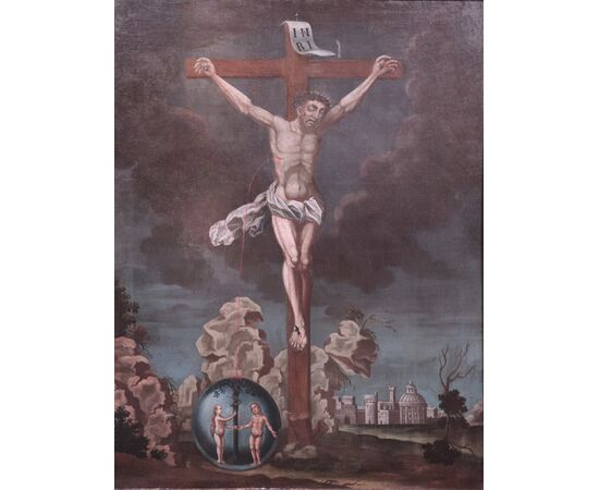 Dipinto: "La redenzione dell'uomo" sec. XVIII