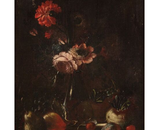 Antico dipinto natura morta del XVII secolo