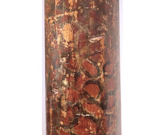 Pair of lacquered columns, Lombardy, 17th century