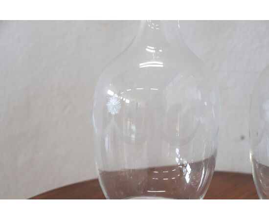 Raffinata coppia di bottiglie in vetro artistico decorato inizi sec XX PREZZO TRATTABILE