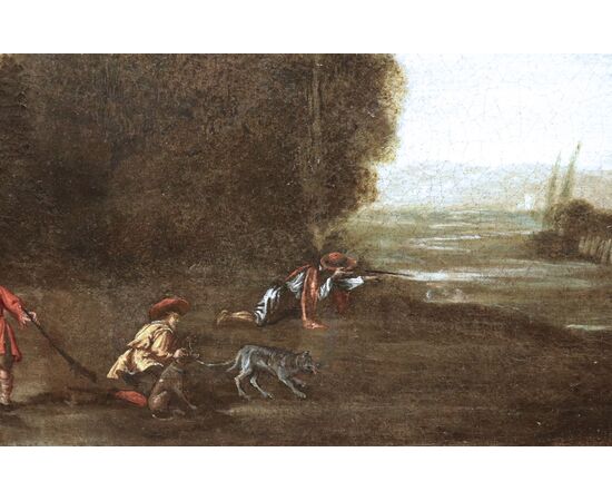 Ancient painting: "Hunting Scene", Rome, '700