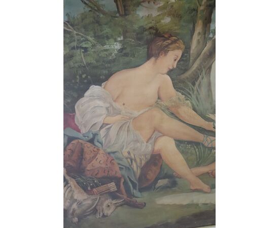 Dipinto d’arredo olio su tela soggetto mitologico firmato sec. XX