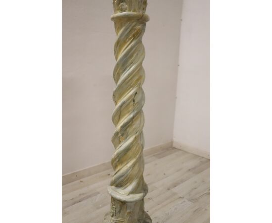 Terracotta spiral column painted in imitation marble early 20th century NEGOTIABLE PRICE