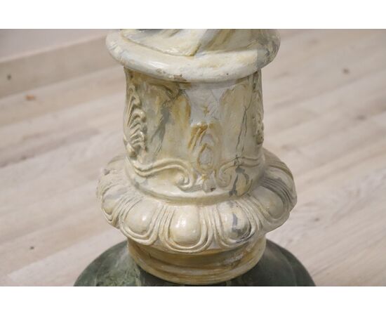 Colonna tortile in terracotta dipinta a finto marmo inizi sec XX PREZZO TRATTABILE