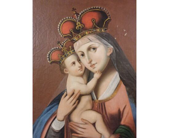 Painting depicting Our Lady of Prague with Baby Jesus - mid 19th century