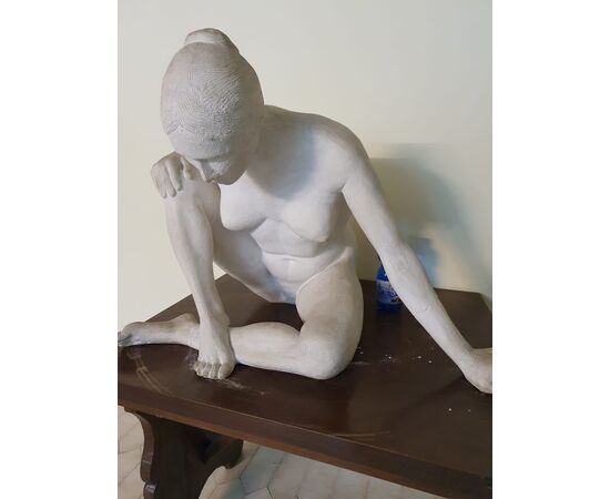 solid plaster sculpture with wooden base only the sculpture measures 57 x 50 cm
