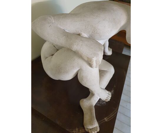solid plaster sculpture with wooden base only the sculpture measures 57 x 50 cm