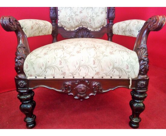 Pair of carved armchairs