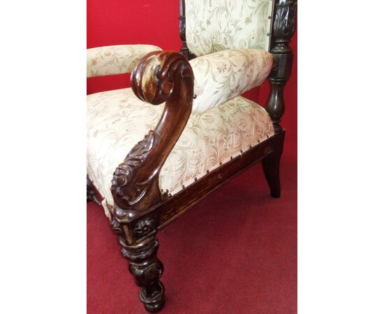 Pair of carved armchairs