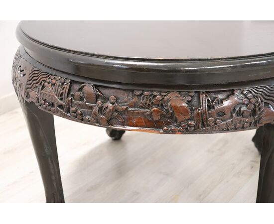 Antique vintage round coffee table for living room oriental decoration 20th century PRICE NEGOTIABLE