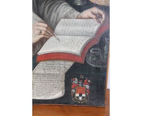 :  Antico dipinto olio su tela scuola Napoletana Mazzagrugno 1765.  Cm 102 x cm 77 