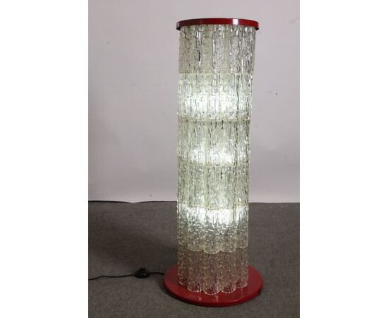 Modern floor lamp from the 70s, Vintage glass design !!! restored and electrified.