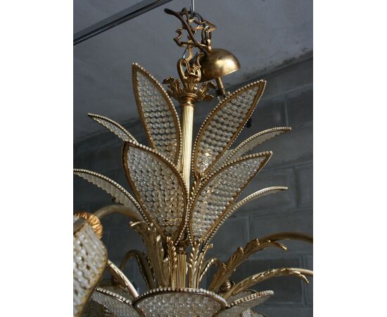 PALM LEAF AND FLOWER CHANDELIER     