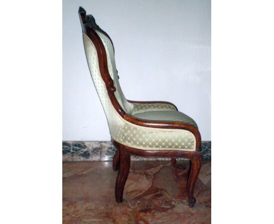 Louis Philippe walnut living room armchair