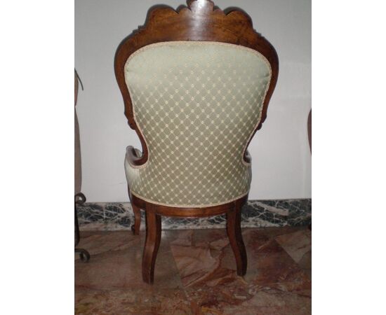 Louis Philippe walnut living room armchair