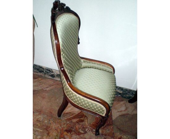 Louis Philippe walnut living room armchair