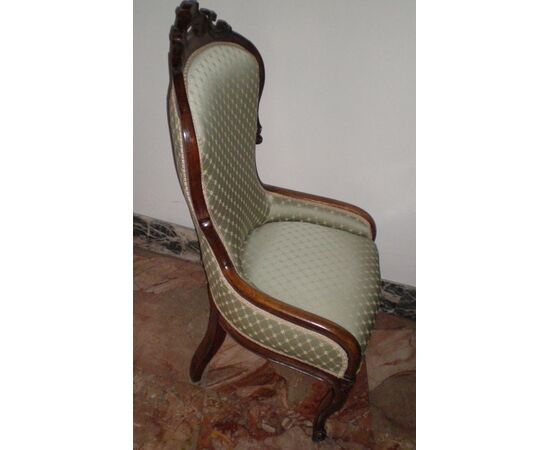 Louis Philippe walnut living room armchair