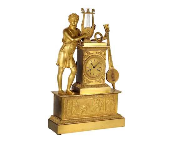 Table Clock in Gilded Bronze     