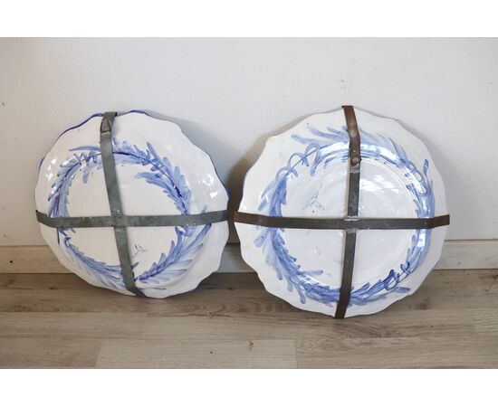 Pair of Albisola plates in artistic ceramic, Italy, around the 1940s. PRICE NEGOTIABLE     