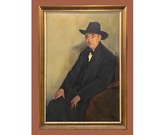 Pedro García Camío (1897-1963) - Portrait of a man with a hat     
