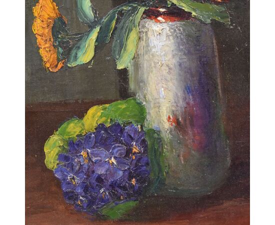 EARLY 20TH CENTURY PAINTINGS OF DAISY FLOWERS, OIL ON CANVAS, PAINTERS OF THE 900. (QF24)
