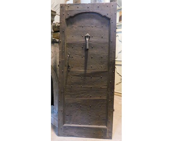 ptcr478 - rustic door in walnut, eighteenth century, cm l 88 xh 214 xp 7.5     