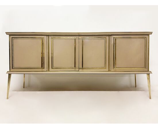 Vintage 70&#39;s sideboard - colored veto and brass     