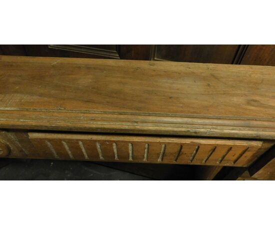 chl071 walnut wood fireplace, Louis XVI period, dim. 127 xh 100 x depth 16 cm     
